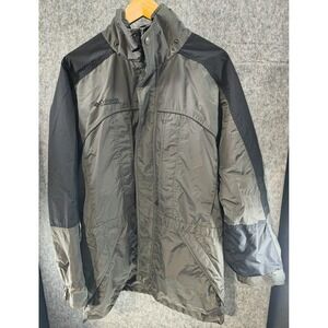 Columbia Windbreaker Jacket Men's Size M Grey/Black Nylon‎ Interchange Core